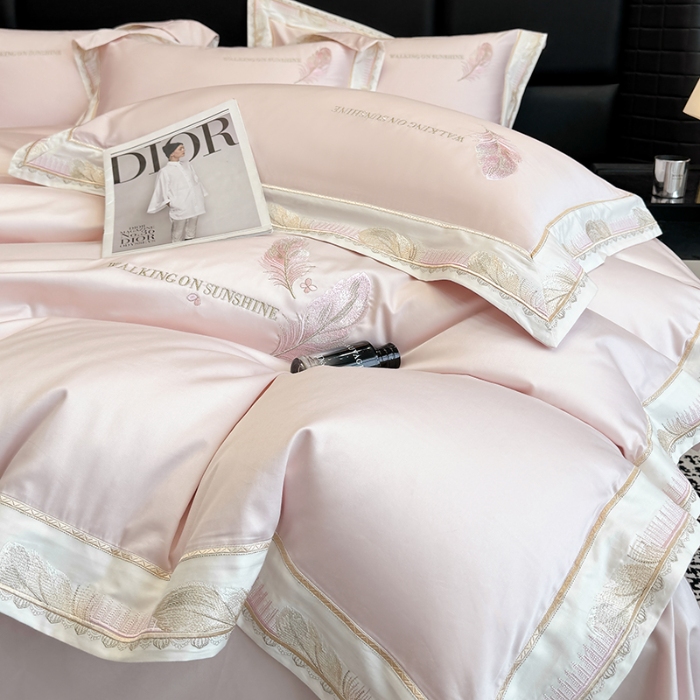 91家纺网 家纺一手货源 找家纺 （总）高档礼盒装50*50S贡缎长绒棉刺绣四件套100%纯棉全棉床单床笠款量大价优