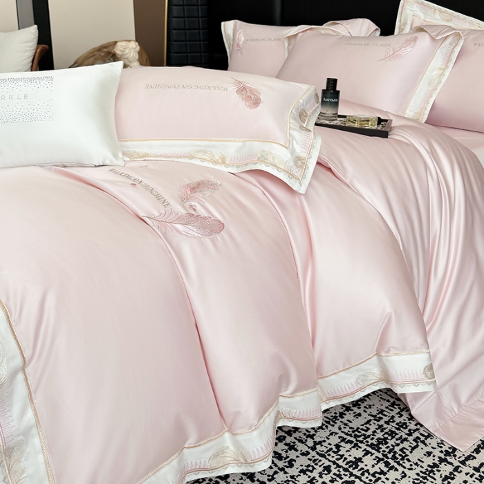 91家纺网 家纺一手货源 找家纺 （总）高档礼盒装50*50S贡缎长绒棉刺绣四件套100%纯棉全棉床单床笠款量大价优