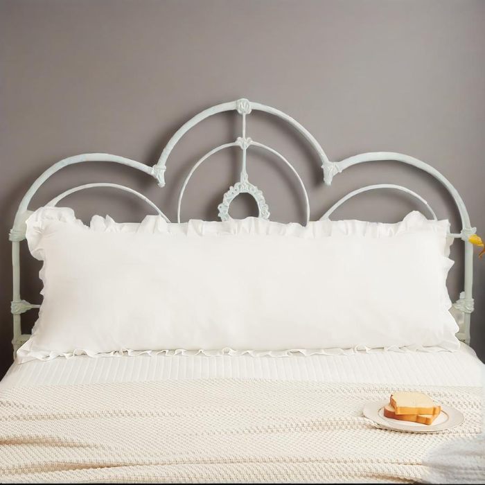 91家纺网 家纺一手货源 找家纺 （总）跨境专供 化纤磨毛纯色荷叶边枕套长枕单枕套51*137 