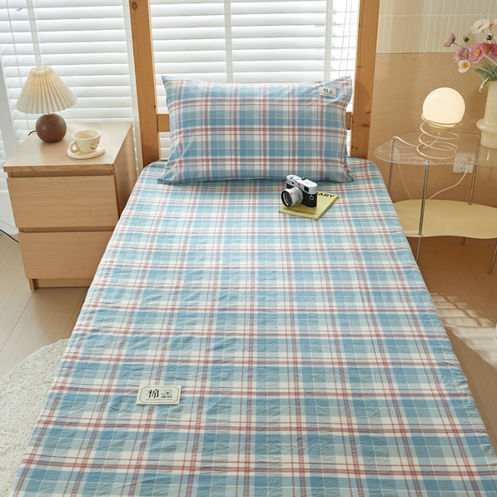 91家纺网 家纺一手货源 找家纺 （总）全棉色织水洗棉床笠学生宿舍上下铺席梦思床垫套床罩A类