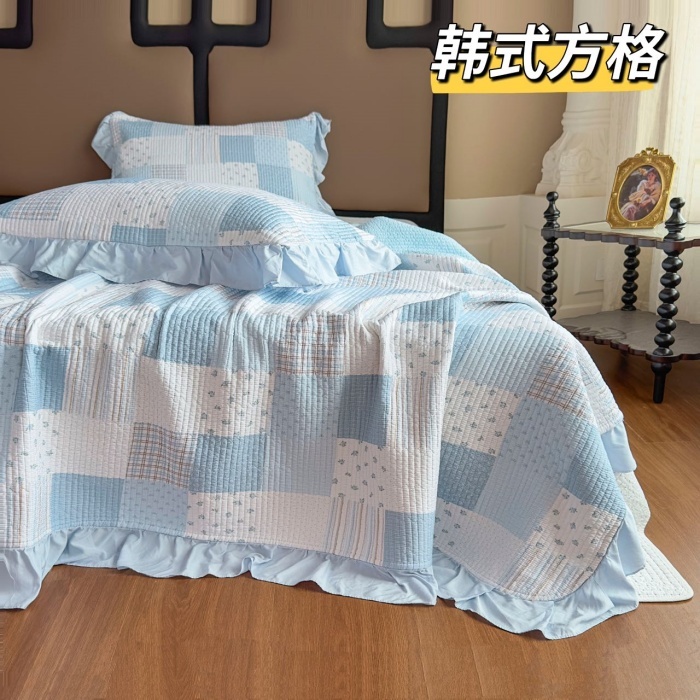 91家纺网 家纺一手货源 找家纺 （总）花边天丝床盖三件套260×240CM