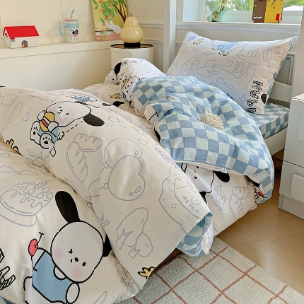 91家纺网 家纺一手货源 找家纺 全棉高品质新疆棉印花四件套学生三件套床单款床笠款