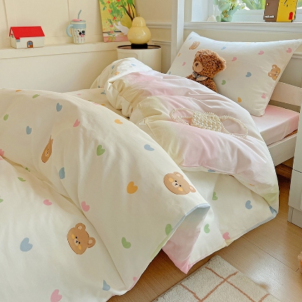 91家纺网 家纺一手货源 找家纺 全棉高品质新疆棉印花四件套学生三件套床单款床笠款