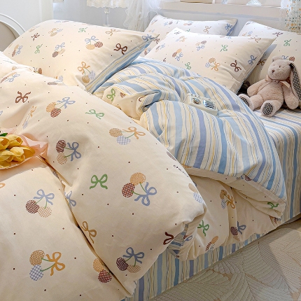 91家纺网 家纺一手货源 找家纺 全棉高品质新疆棉印花四件套学生三件套床单款床笠款