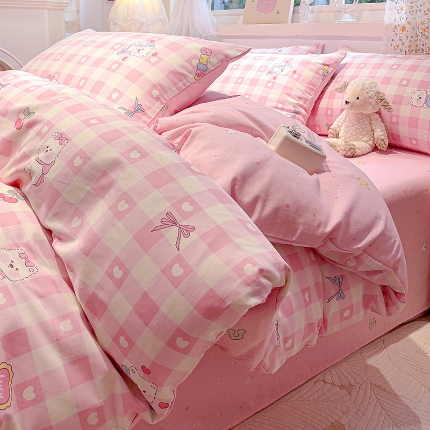 91家纺网 家纺一手货源 找家纺 全棉高品质新疆棉印花四件套学生三件套床单款床笠款