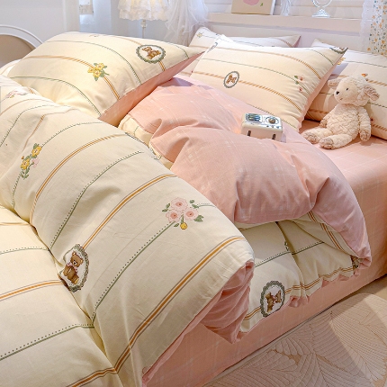 91家纺网 家纺一手货源 找家纺 全棉高品质新疆棉印花四件套学生三件套床单款床笠款