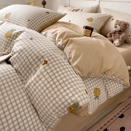 91家纺网 家纺一手货源 找家纺 全棉高品质新疆棉印花四件套学生三件套床单款床笠款