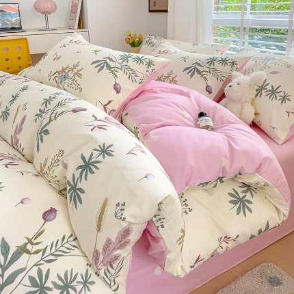 91家纺网 家纺一手货源 找家纺 全棉高品质新疆棉印花四件套学生三件套床单款床笠款