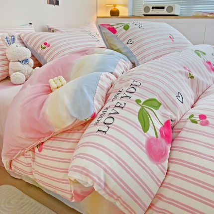 91家纺网 家纺一手货源 找家纺 全棉高品质新疆棉印花四件套学生三件套床单款床笠款