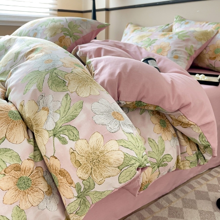 91家纺网 家纺一手货源 找家纺 全棉高品质新疆棉印花四件套学生三件套床单款床笠款