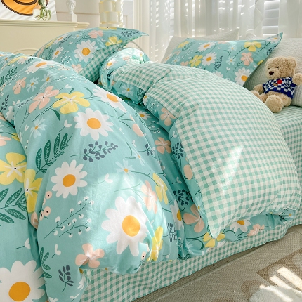 91家纺网 家纺一手货源 找家纺 全棉高品质新疆棉印花四件套学生三件套床单款床笠款