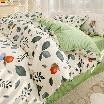 91家纺网 家纺一手货源 找家纺 全棉高品质新疆棉印花四件套学生三件套床单款床笠款