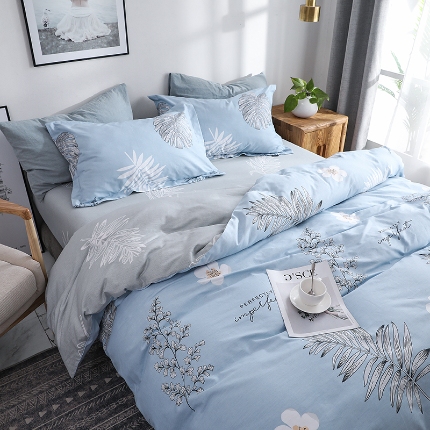 91家纺网 家纺一手货源 找家纺 全棉高品质新疆棉印花四件套学生三件套床单款床笠款