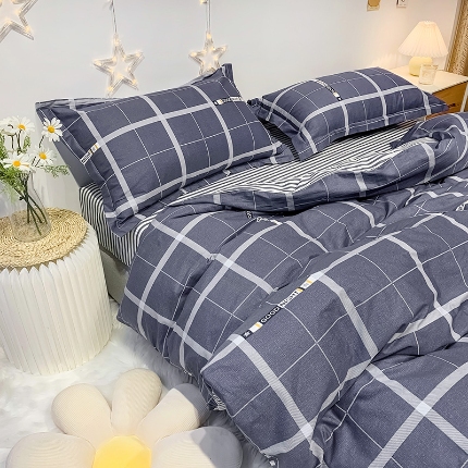 91家纺网 家纺一手货源 找家纺 全棉高品质新疆棉印花四件套学生三件套床单款床笠款