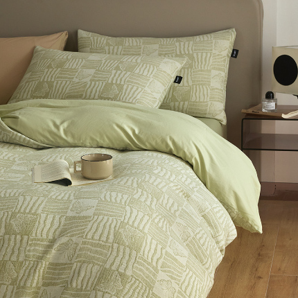 91家纺网 家纺一手货源 找家纺 （总）乐美家纺 2025秋冬新款三层纱大提花系列四件套