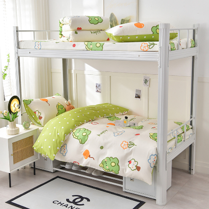 91家纺网 家纺一手货源 找家纺 （总）斯尔顿 2025新款全棉13070学生三件套小清新款六件套宿舍上下铺床品职工单位第二批