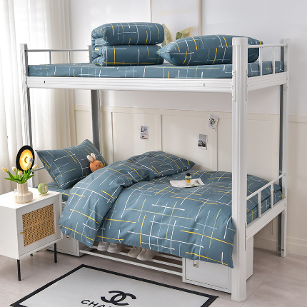 91家纺网 家纺一手货源 找家纺 （总）斯尔顿 2025新款全棉13070学生三件套小清新款六件套宿舍上下铺床品职工单位第二批