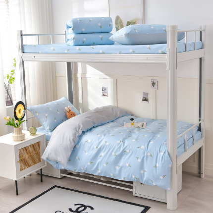 91家纺网 家纺一手货源 找家纺 （总）斯尔顿 2025新款全棉13070学生三件套小清新款六件套宿舍上下铺床品职工单位第二批