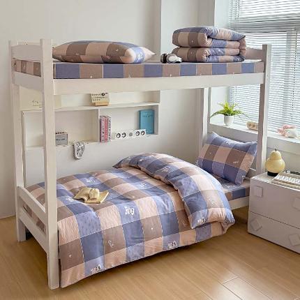 91家纺网 家纺一手货源 找家纺 （总）2025春夏新款100%全棉纯棉学生六件套床单款三件套上下铺宿舍六件套一整套 