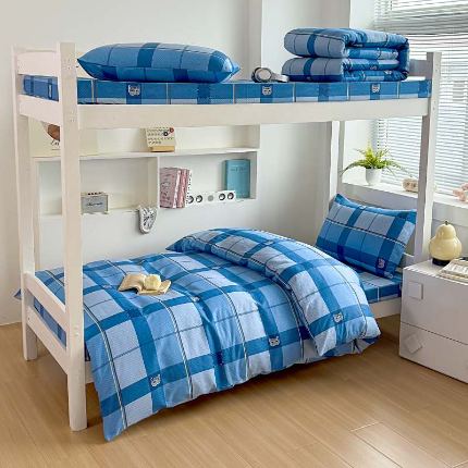 91家纺网 家纺一手货源 找家纺 （总）2025春夏新款100%全棉纯棉学生六件套床单款三件套上下铺宿舍六件套一整套 