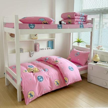 91家纺网 家纺一手货源 找家纺 （总）2025春夏新款100%全棉纯棉学生六件套床单款三件套上下铺宿舍六件套一整套 