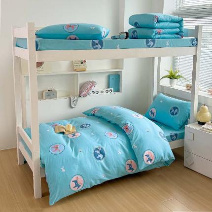 91家纺网 家纺一手货源 找家纺 （总）2025春夏新款100%全棉纯棉学生六件套床单款三件套上下铺宿舍六件套一整套 