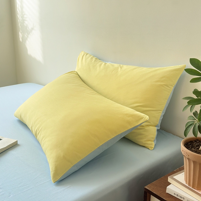 91家纺网 家纺一手货源 找家纺 （总）兰紫橙家纺 2025新款简约款13372喷气全棉纯色双拼四件套