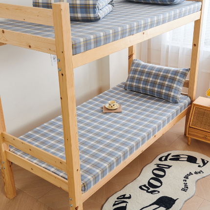 91家纺网 家纺一手货源 找家纺 （总）斯尔顿 2025新款13070全棉纯棉印花学生宿舍上下铺套件-第一批单品床垫套床垫套单件