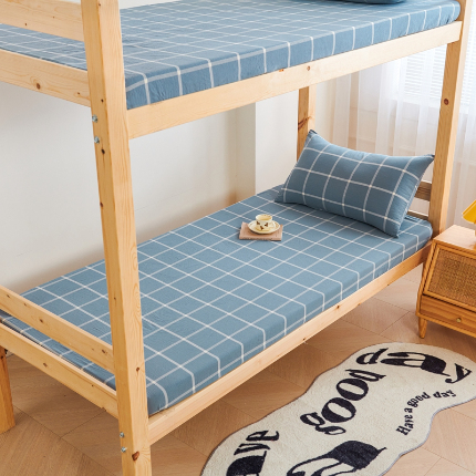 91家纺网 家纺一手货源 找家纺 （总）斯尔顿 2025新款13070全棉纯棉印花学生宿舍上下铺套件-第一批单品床垫套床垫套单件