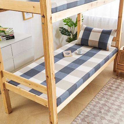 91家纺网 家纺一手货源 找家纺 （总）斯尔顿 2025新款13070全棉纯棉印花学生宿舍上下铺套件-第一批单品床垫套床垫套单件