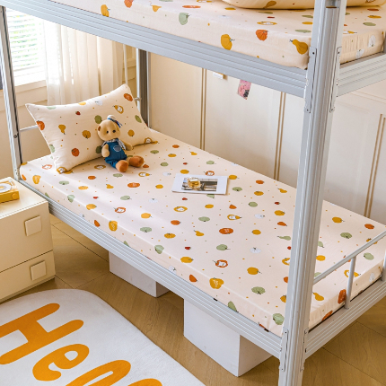 91家纺网 家纺一手货源 找家纺 （总）斯尔顿 2025新款13070全棉纯棉印花学生宿舍上下铺套件-第一批单品床垫套床垫套单件