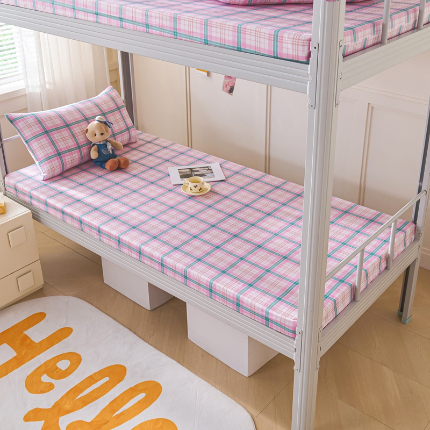 91家纺网 家纺一手货源 找家纺 （总）斯尔顿 2025新款13070全棉纯棉印花学生宿舍上下铺套件-第一批单品床垫套床垫套单件