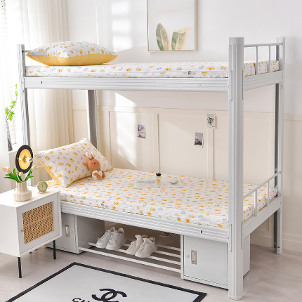 91家纺网 家纺一手货源 找家纺 （总）斯尔顿 2025新款13070全棉纯棉印花学生宿舍上下铺套件-第二批单品床垫套床垫套单件