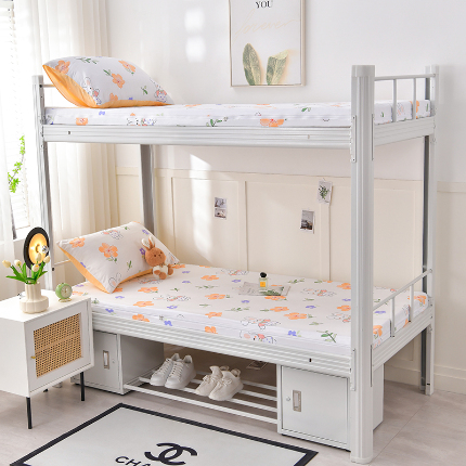 91家纺网 家纺一手货源 找家纺 （总）斯尔顿 2025新款13070全棉纯棉印花学生宿舍上下铺套件-第二批单品床垫套床垫套单件