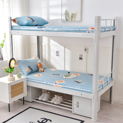 91家纺网 家纺一手货源 找家纺 （总）斯尔顿 2025新款13070全棉纯棉印花学生宿舍上下铺套件-第二批单品床垫套床垫套单件