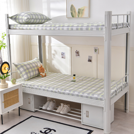 91家纺网 家纺一手货源 找家纺 （总）斯尔顿 2025新款13070全棉纯棉印花学生宿舍上下铺套件-第二批单品床垫套床垫套单件