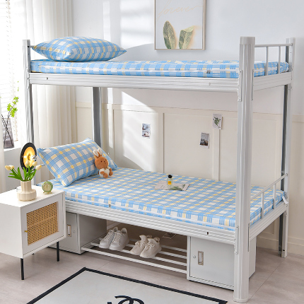 91家纺网 家纺一手货源 找家纺 （总）斯尔顿 2025新款13070全棉纯棉印花学生宿舍上下铺套件-第二批单品床垫套床垫套单件