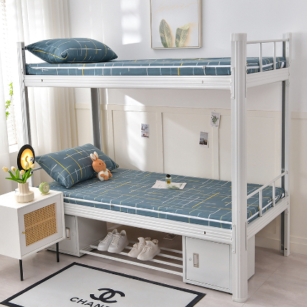 91家纺网 家纺一手货源 找家纺 （总）斯尔顿 2025新款13070全棉纯棉印花学生宿舍上下铺套件-第二批单品床垫套床垫套单件