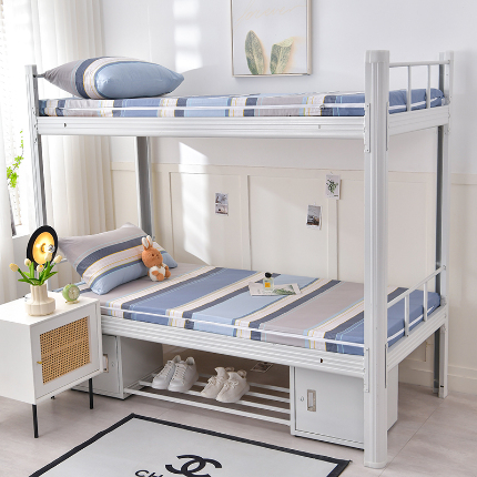 91家纺网 家纺一手货源 找家纺 （总）斯尔顿 2025新款13070全棉纯棉印花学生宿舍上下铺套件-第二批单品床垫套床垫套单件