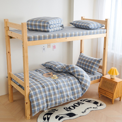 91家纺网 家纺一手货源 找家纺 （总）斯尔顿 2025新款13070全棉纯棉印花学生宿舍上下铺三件套-第一批