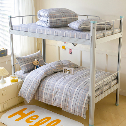 91家纺网 家纺一手货源 找家纺 （总）斯尔顿 2025新款13070全棉纯棉印花学生宿舍上下铺三件套-第一批