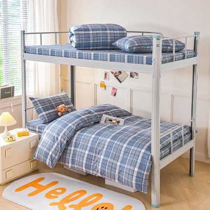 91家纺网 家纺一手货源 找家纺 （总）斯尔顿 2025新款13070全棉纯棉印花学生宿舍上下铺三件套-第一批