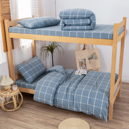 91家纺网 家纺一手货源 找家纺 （总）斯尔顿 2025新款13070全棉纯棉印花学生宿舍上下铺三件套-第一批