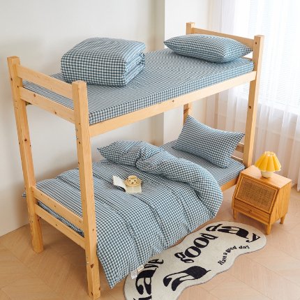 91家纺网 家纺一手货源 找家纺 （总）斯尔顿 2025新款13070全棉纯棉印花学生宿舍上下铺三件套-第一批