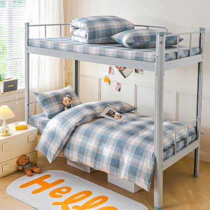 91家纺网 家纺一手货源 找家纺 （总）斯尔顿 2025新款13070全棉纯棉印花学生宿舍上下铺三件套-第一批