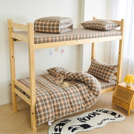 91家纺网 家纺一手货源 找家纺 （总）斯尔顿 2025新款13070全棉纯棉印花学生宿舍上下铺三件套-第一批