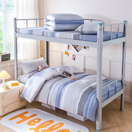 91家纺网 家纺一手货源 找家纺 （总）斯尔顿 2025新款13070全棉纯棉印花学生宿舍上下铺三件套-第一批