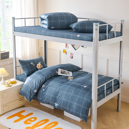 91家纺网 家纺一手货源 找家纺 （总）斯尔顿 2025新款13070全棉纯棉印花学生宿舍上下铺三件套-第一批