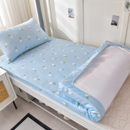 91家纺网 家纺一手货源 找家纺 （总）斯尔顿 2025新款13070全棉纯棉印花学生宿舍上下铺套件-第二批单品床笠床笠单件