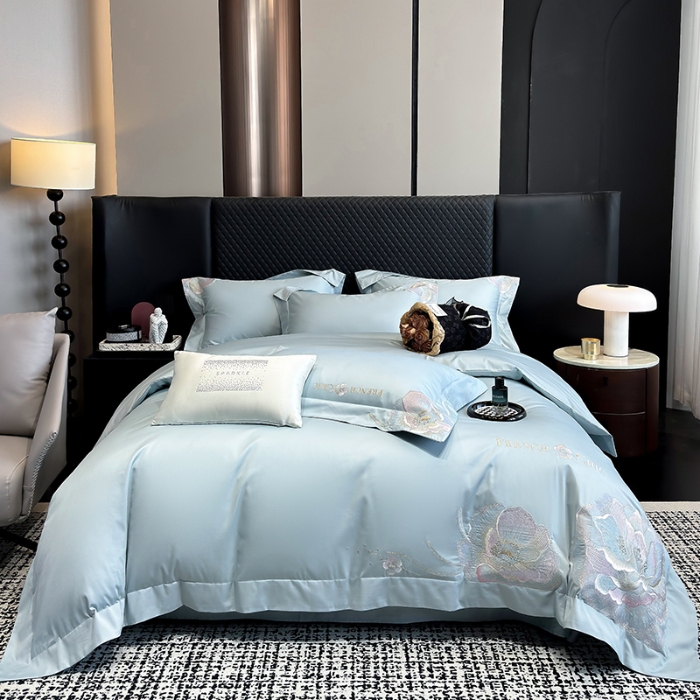 91家纺网 家纺一手货源 找家纺 （总）星蕴家纺 2025新款新疆全棉刺绣四件套-黛尔【高档礼盒包装】